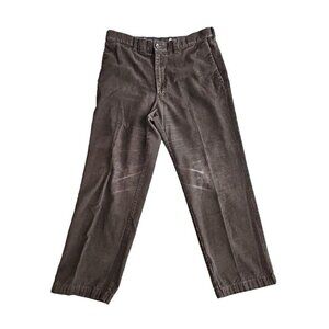 Haggar Corduroy Pants Men's 36x29 Dark Brown Premium Stretch WPL 386 Adjustable